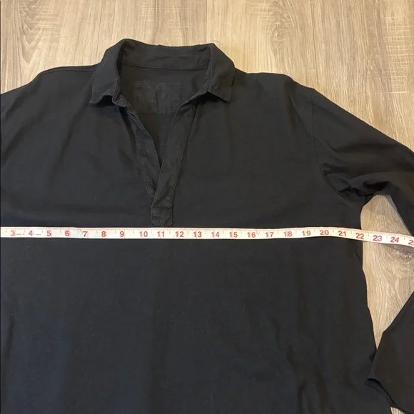 Frank & Eileen Patrick Henley Popover Heritage Jersey Cotton Top in black - Picture 13 of 16